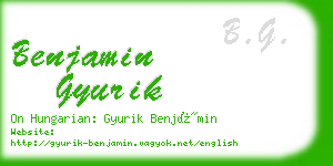 benjamin gyurik business card